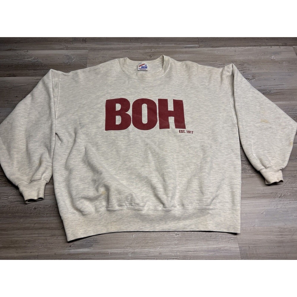 Vintage Oversized Crewneck Sweatshirt BOH Back of House Kitchen Staff 2XL Faded